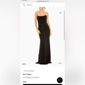 Size 10 Mac Duggal Ieena Strapless Jersey Gown